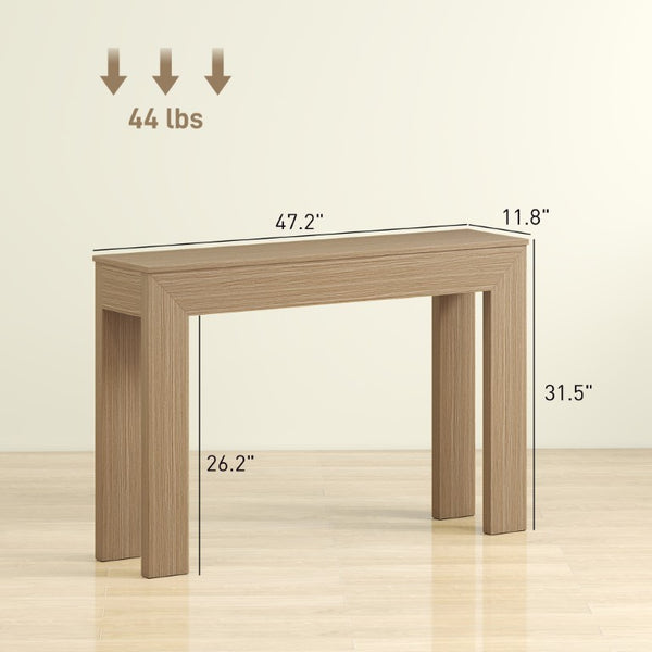 English Elm Homcom Slim 47 Inch Console Table with Faux Wood Top for Entryway or Hallway Natural Wood Wash W2225P596972