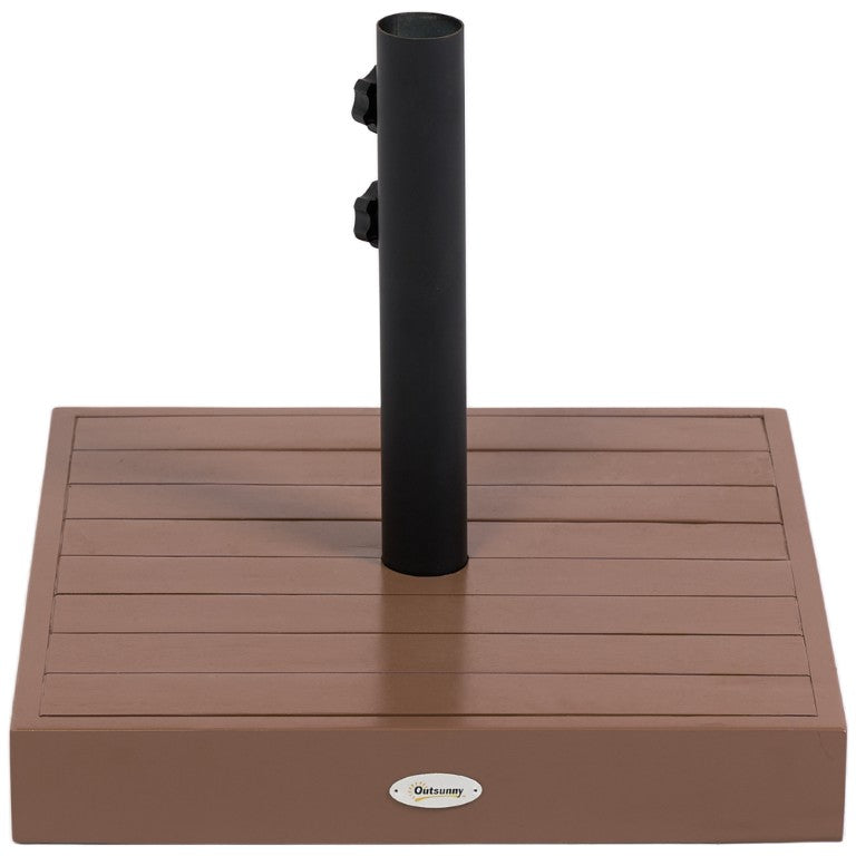 English Elm Outsunny 42 Lb Concrete Patio Umbrella Base with Acacia Wood Grain Outdoor Finish W2225P596976