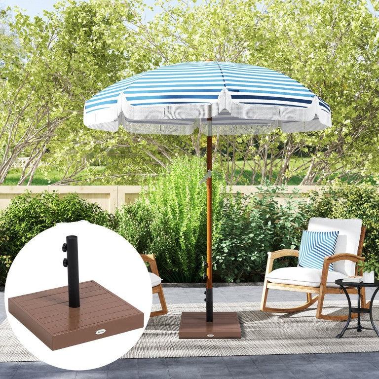 English Elm Outsunny 42 Lb Concrete Patio Umbrella Base with Acacia Wood Grain Outdoor Finish W2225P596976