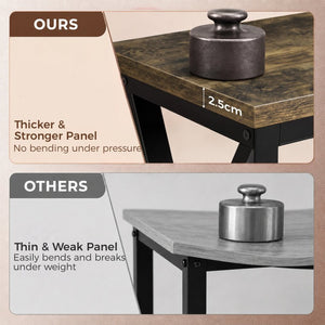 English Elm Homcom 55 Inch Industrial Writing Desk with Z Frame Steel Base for Home Office Deep Rustic Brown W2225P596979