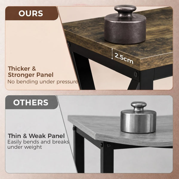 English Elm Homcom 55 Inch Industrial Writing Desk with Z Frame Steel Base for Home Office Deep Rustic Brown W2225P596979