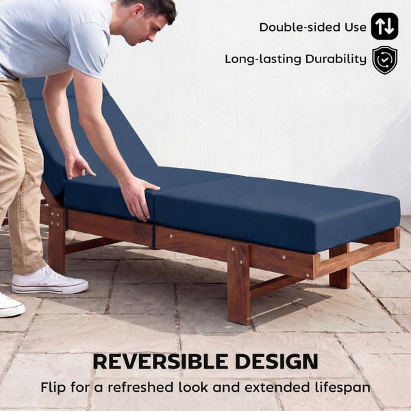 English Elm Outsunny 4 Inch Thick Sectional Chaise Cushion UV50 Polyester Patio Lounger Pad W2225P596980