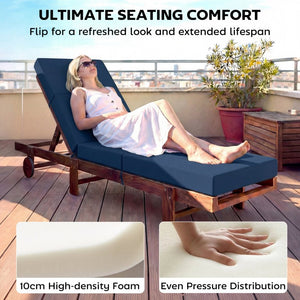 English Elm Outsunny 4 Inch Thick Sectional Chaise Cushion UV50 Polyester Patio Lounger Pad W2225P596980