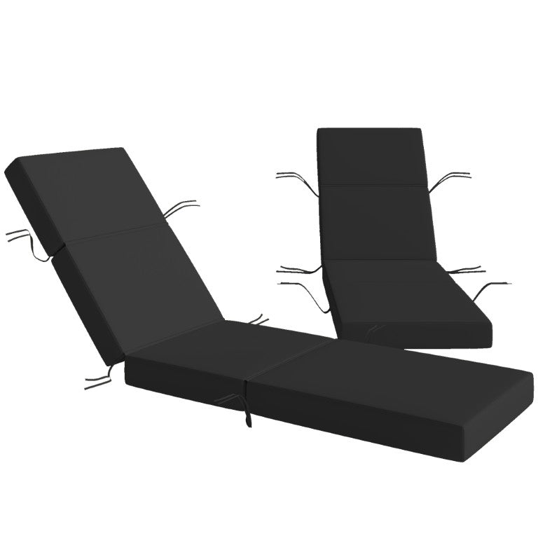 English Elm Outsunny 2 Pack 4 Inch Thick Chaise Lounge Cushions UPF 50 Fade Resistant Patio Gray W2225P597054