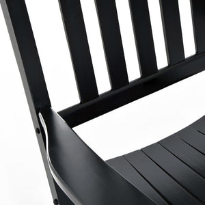 English Elm Outsunny Acacia Wood Patio Rocker High Back Slatted Chair for Porch or Balcony W2225P597064