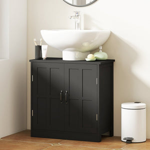 English Elm Kleankin Under Sink Pedestal Cabinet with U-Cut Doors and Adjustable Shelf for Bathroom W2225P597090