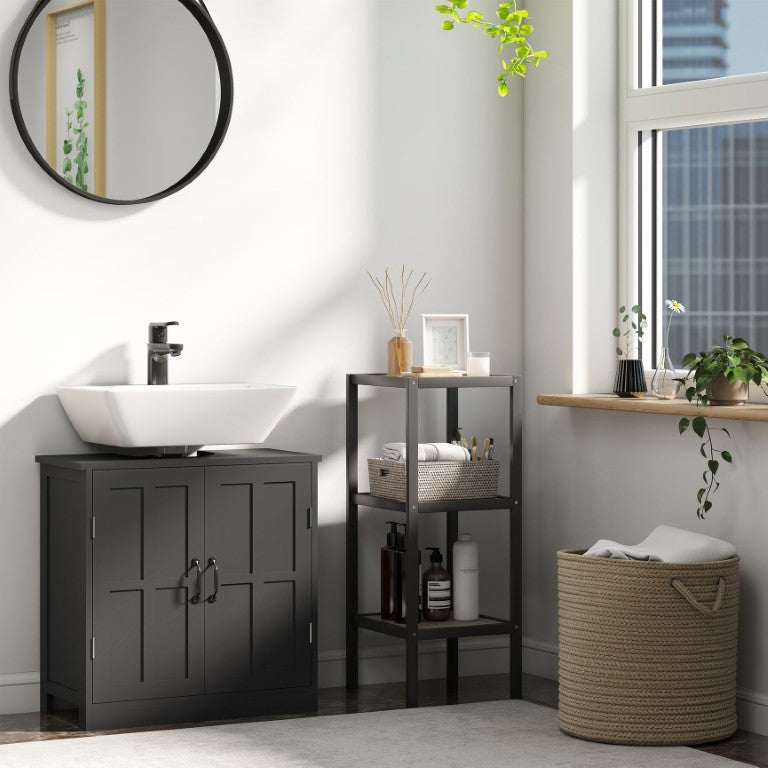 English Elm Kleankin Under Sink Pedestal Cabinet with U-Cut Doors and Adjustable Shelf for Bathroom W2225P597090
