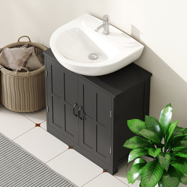 English Elm Kleankin Under Sink Pedestal Cabinet with U-Cut Doors and Adjustable Shelf for Bathroom W2225P597090