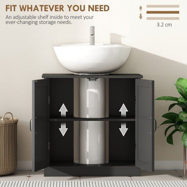 English Elm Kleankin Under Sink Pedestal Cabinet with U-Cut Doors and Adjustable Shelf for Bathroom W2225P597090