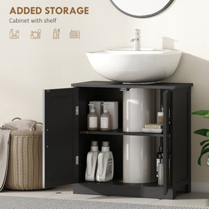 English Elm Kleankin Under Sink Pedestal Cabinet with U-Cut Doors and Adjustable Shelf for Bathroom W2225P597090