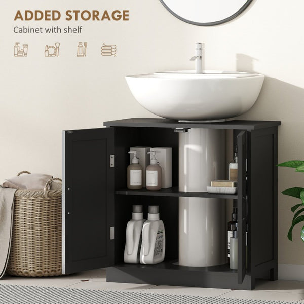 English Elm Kleankin Under Sink Pedestal Cabinet with U-Cut Doors and Adjustable Shelf for Bathroom W2225P597090
