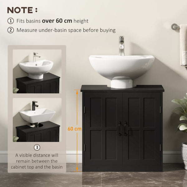 English Elm Kleankin Under Sink Pedestal Cabinet with U-Cut Doors and Adjustable Shelf for Bathroom W2225P597090