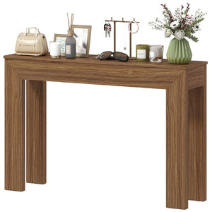 English Elm Homcom Slim 47 Inch Console Table with Faux Wood Top for Entryway or Hallway Walnut W2225P597125