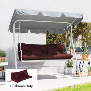 English Elm Outsunny Tufted 4 Piece Bench Cushion Set with Throw Pillows for Patio or Porch W2225P597128