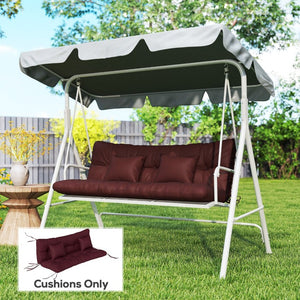 English Elm Outsunny Tufted 4 Piece Bench Cushion Set with Throw Pillows for Patio or Porch W2225P597128