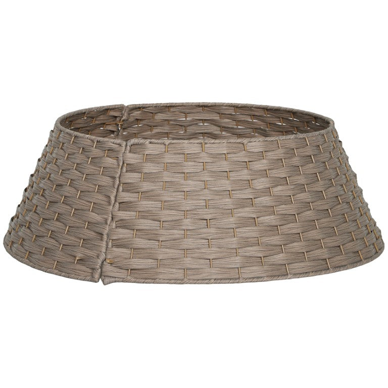 English Elm Homcom Woven Plastic Tree Collar Farmhouse Holiday Base Cover for Living Room Coffee W2225P597146