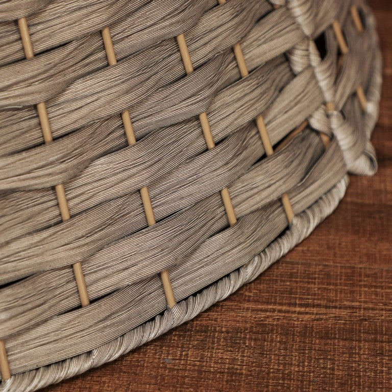 English Elm Homcom Woven Plastic Tree Collar Farmhouse Holiday Base Cover for Living Room Coffee W2225P597146