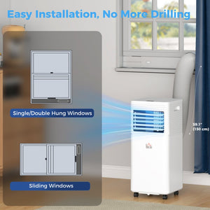 English Elm Homcom 8000 BTU Portable AC Unit 4In1 Cooling Dehumidifier Fan Sleep Mode 344 Sqft W2225P597169