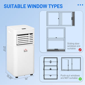 English Elm Homcom 8000 BTU Portable AC Unit 4In1 Cooling Dehumidifier Fan Sleep Mode 344 Sqft W2225P597169