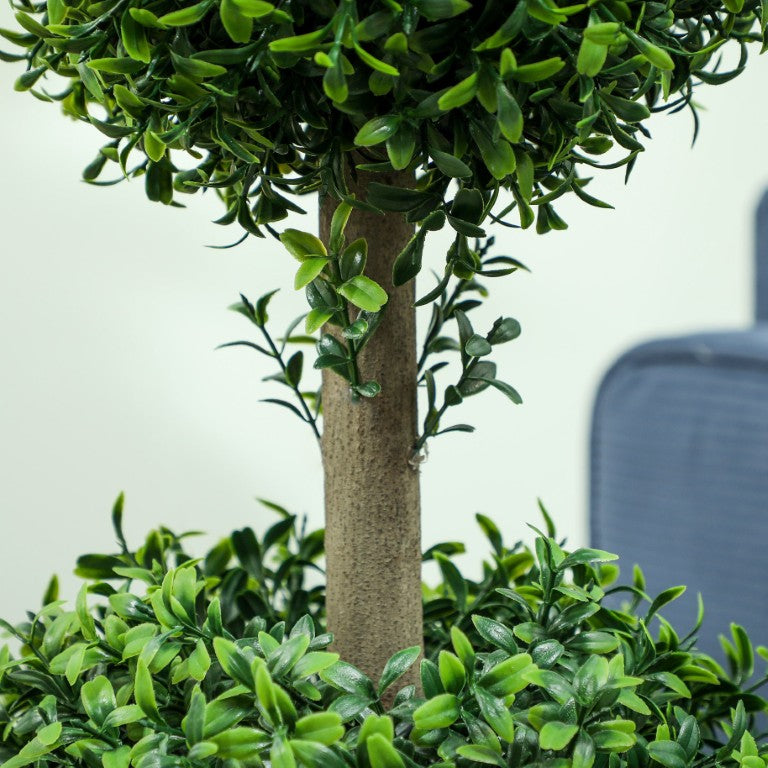 English Elm Homcom Faux Boxwood Topiary Ball Trees Set of 2 UV Protected Patio Entryway Decor W2225P597184