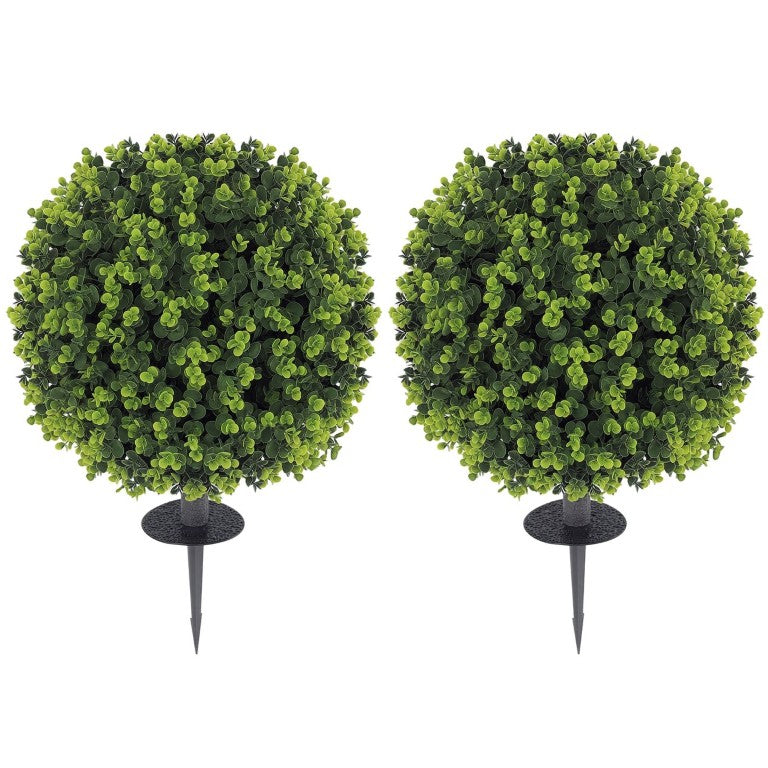 English Elm Homcom Faux Topiary Spheres UV Resistant Boxwood Balls Set of 2 for Patio Garden W2225P597185