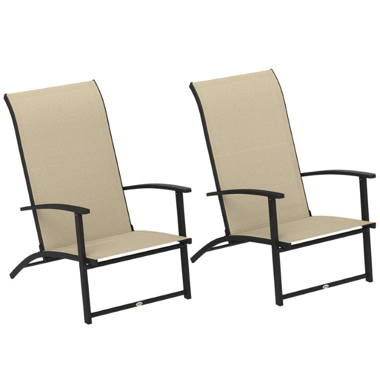 English Elm Outsunny High Back Mesh Folding Lawn Chairs Set of 2 Portable Patio Camping Seats W2225P597219