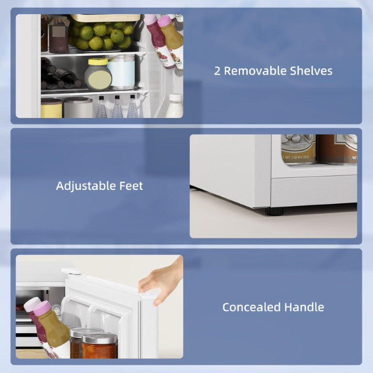 English Elm Homcom 2.5 Cu Ft Compact Refrigerator with Freezer Section Quiet Energy Saving W2225P597249