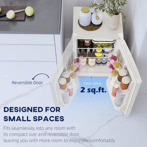 English Elm Homcom 2.5 Cu Ft Compact Refrigerator with Freezer Section Quiet Energy Saving W2225P597249