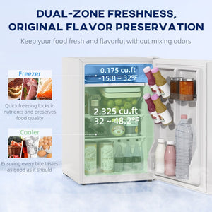 English Elm Homcom 2.5 Cu Ft Compact Refrigerator with Freezer Section Quiet Energy Saving W2225P597249
