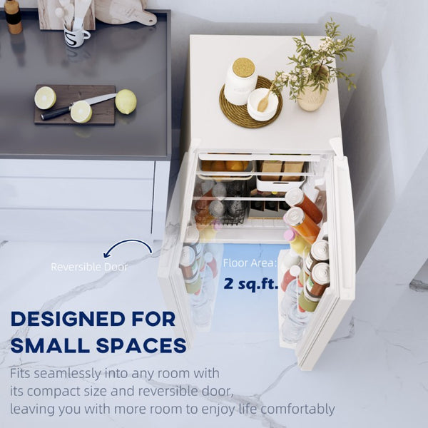 English Elm Homcom 4.5 Cu Ft Compact Refrigerator with Freezer Quiet Energy Efficient Dorm Fridge White W2225P597259