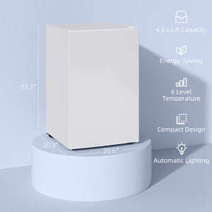 English Elm Homcom 4.5 Cu Ft Compact Refrigerator with Freezer Quiet Energy Efficient Dorm Fridge White W2225P597259