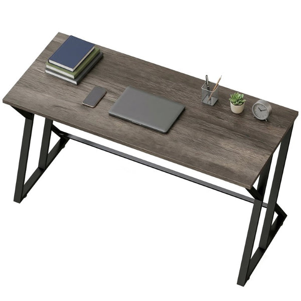 English Elm Homcom 55 Inch Industrial Writing Desk with Z Frame Steel Base for Home Office Distressed Black W2225P597262
