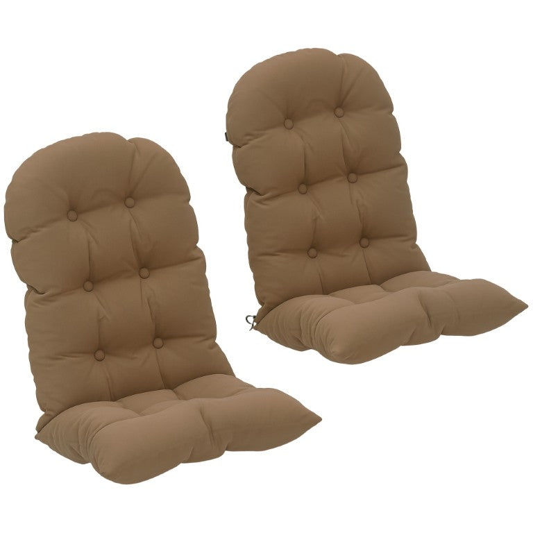 English Elm Outsunny Tufted Adirondack Chair Cushion Set Polyester Patio Seat and Back Pair W2225P597264