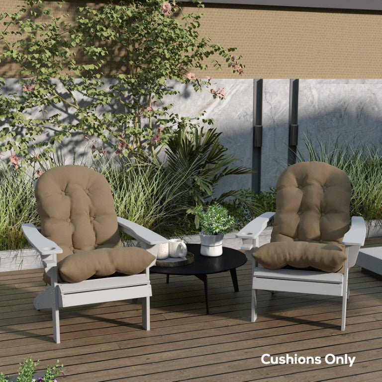 English Elm Outsunny Tufted Adirondack Chair Cushion Set Polyester Patio Seat and Back Pair W2225P597264