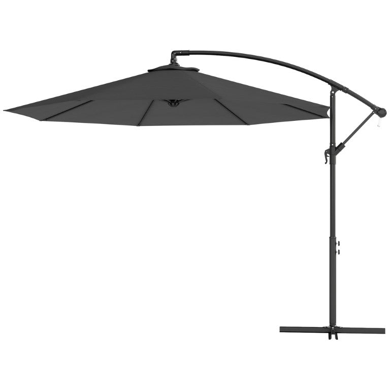 English Elm Outsunny 10 Ft Offset Cantilever Patio Umbrella UV Resistant Polyester Canopy with Tilt W2225P597359