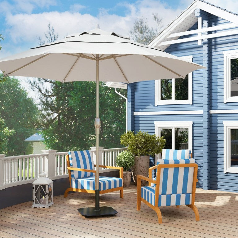 English Elm Outsunny Heavy Duty 41 Lb Square Metal Umbrella Base with Adjustable Foot Pads Outdoor W2225P597367