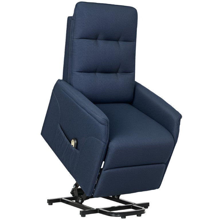 English Elm Homcom Power Lift Recliner with Tufted Linen Fabric and Remote for Senior Living W2225P597434