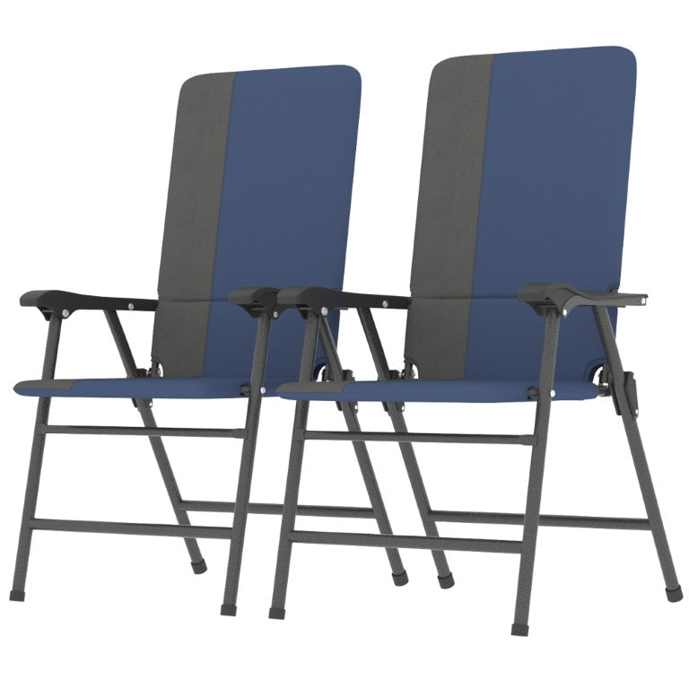 English Elm Outsunny Padded High Back Folding Lawn Chair Set Oxford Fabric Portable Outdoor Duo W2225P597440