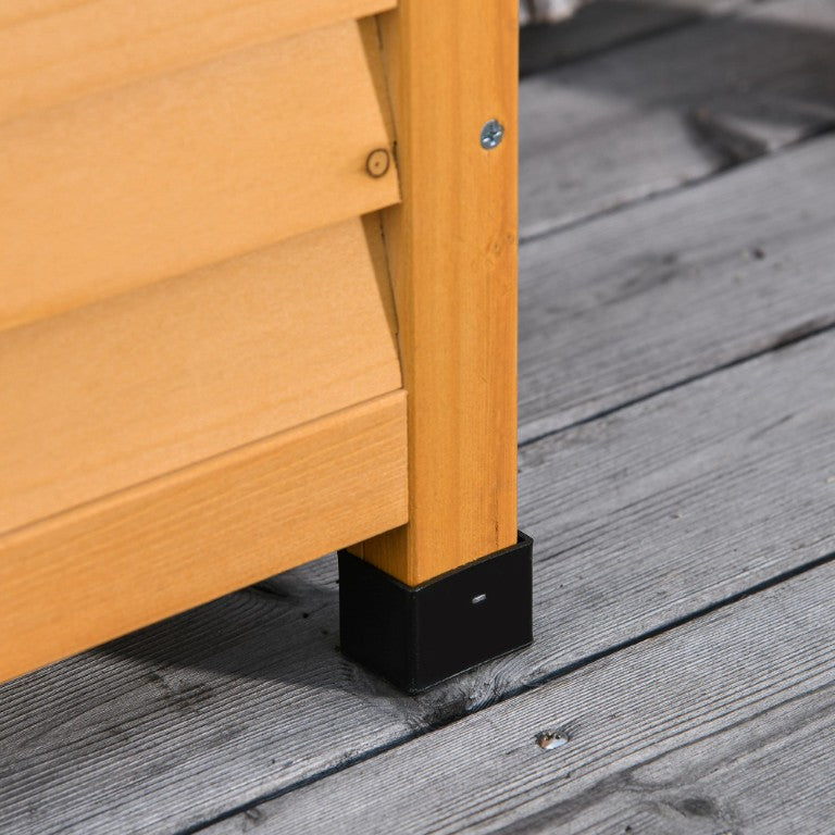 English Elm Outsunny 75 Gallon Fir Wood Deck Box Outdoor Storage with Ventilated Base W2225P597442