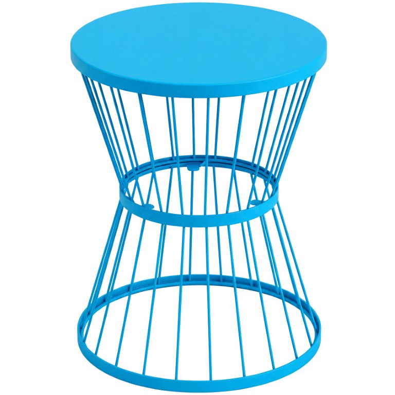 English Elm Outsunny Hourglass Steel Outdoor Side Table Powder Coated Sculptural Accent Patio Stand W2225P597449