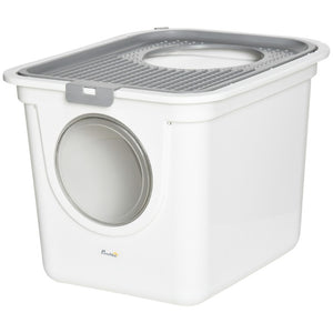 English Elm Pawhut Covered Cat Litter Box Dual Entry PE Plastic Odor Control Enclosed Toilet W2225P597477