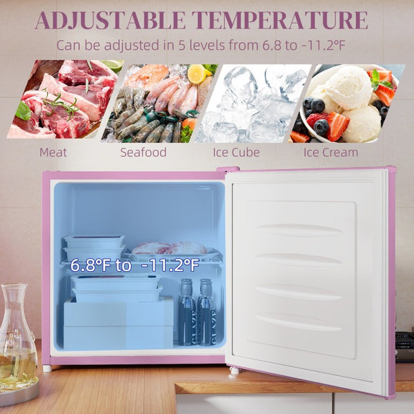 English Elm Homcom Compact Upright Freezer 1.1 Cu Ft Countertop Unit with Adjustable Thermostat W2225P597516
