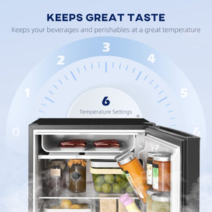 English Elm Homcom 4.5 Cu Ft Compact Refrigerator with Freezer Quiet Energy Efficient Dorm Fridge Black W2225P597557