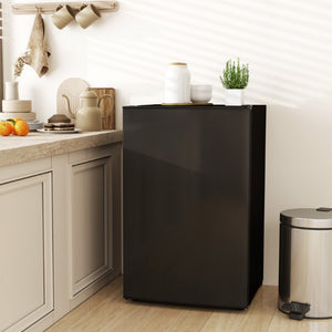 English Elm Homcom 4.5 Cu Ft Compact Refrigerator with Freezer Quiet Energy Efficient Dorm Fridge Black W2225P597557