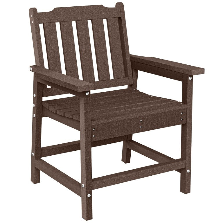English Elm Outsunny HDPE Slatted Outdoor Dining Chair with Armrests Farmhouse Patio Seat W2225P597559