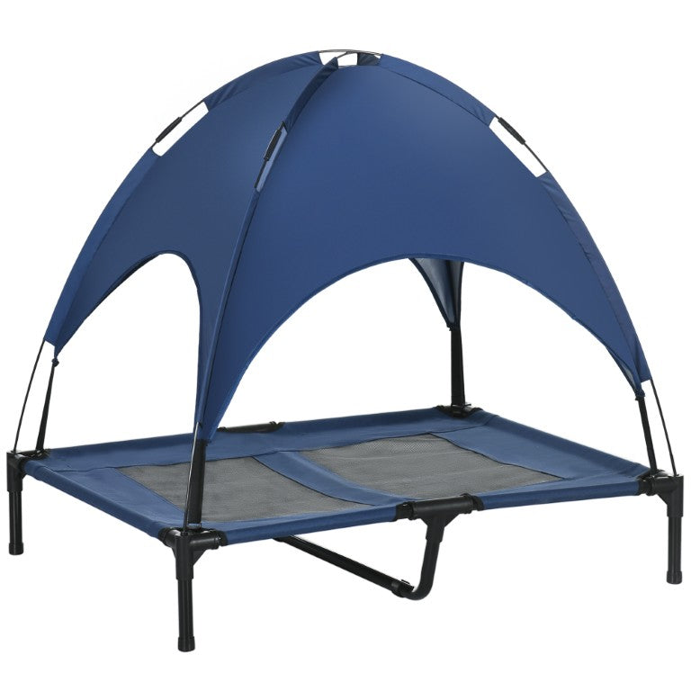 English Elm Pawhut Outdoor Elevated Pet Cot with UV Shade Canopy Breathable Mesh Large Dogs W2225P597577