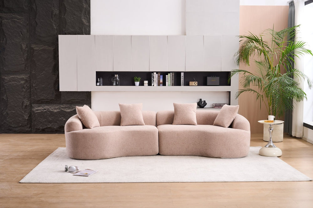 English Elm Sofa Oversized Curved Cloud Comfort Polyester Upholstered Living Room Statement Piece W2231P261452