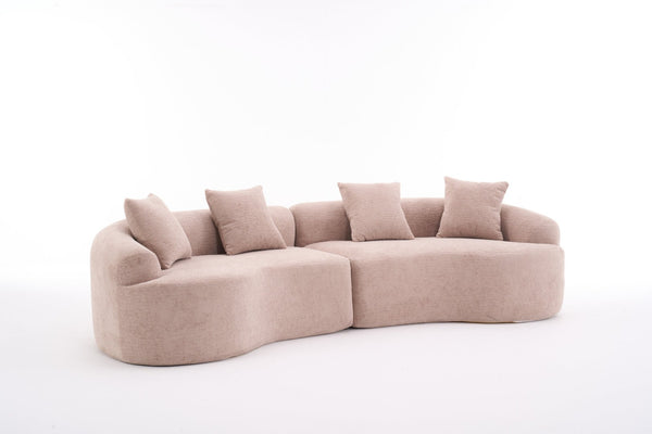 English Elm Sofa Oversized Curved Cloud Comfort Polyester Upholstered Living Room Statement Piece W2231P261452