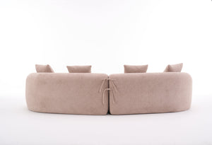 English Elm Sofa Oversized Curved Cloud Comfort Polyester Upholstered Living Room Statement Piece W2231P261452
