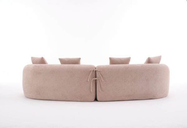 English Elm Sofa Oversized Curved Cloud Comfort Polyester Upholstered Living Room Statement Piece W2231P261452